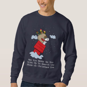 Jordnötter   Snoopy de flugande Ace vid jul Lång Ärmad Tröja