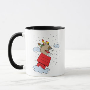 Jordnötter Snoopy de flugande Ace vid jul Mugg