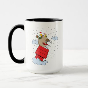 Jordnötter Snoopy de flugande Ace vid jul Mugg