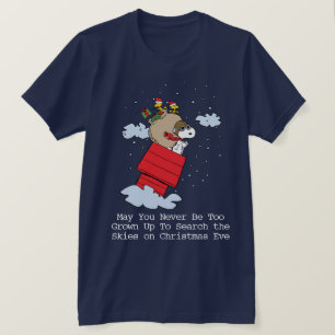 Jordnötter   Snoopy de flugande Ace vid jul T Shirt