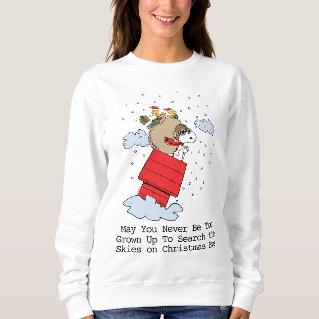 Jordnötter | Snoopy de flugande Ace vid jul T Shirt (Framsida)
