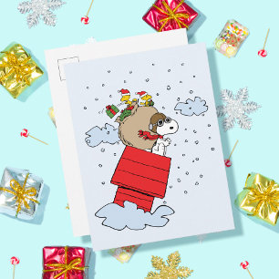Jordnötter Snoopy de flugande Ace vid jul Vykort