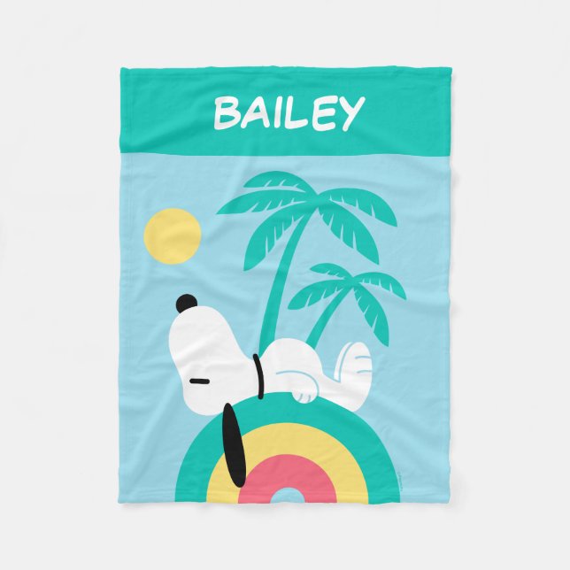 Jordnötter | Snoopy Deco | Lägg till ditt namn Fleecefilt (Framsidan)