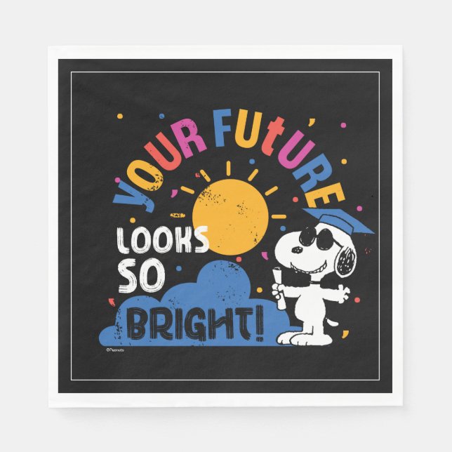 Jordnötter Snoopy Din framtid ser så ljus ut Pappersservett (Framsidan)