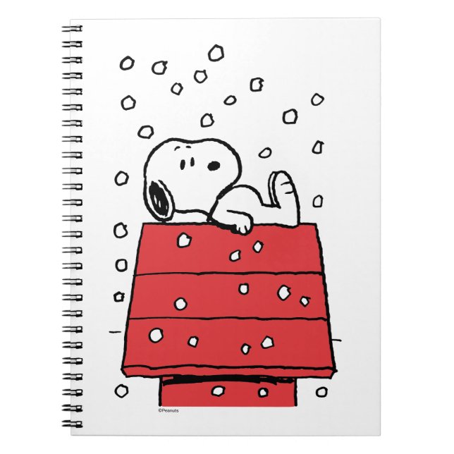 Jordnötter | Snoopy Doghouse Snöflingor Anteckningsbok (Framsidan)