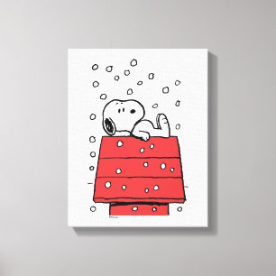 Jordnötter   Snoopy Doghouse Snöflingor Canvastryck