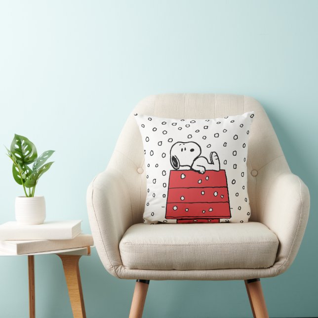 Jordnötter | Snoopy Doghouse Snöflingor Kudde (Stol)