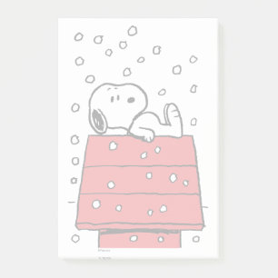 Jordnötter Snoopy Doghouse Snöflingor Post-it Block