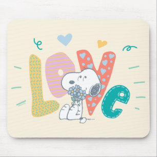 Jordnötter Snoopy Flower Kärlek Musmatta