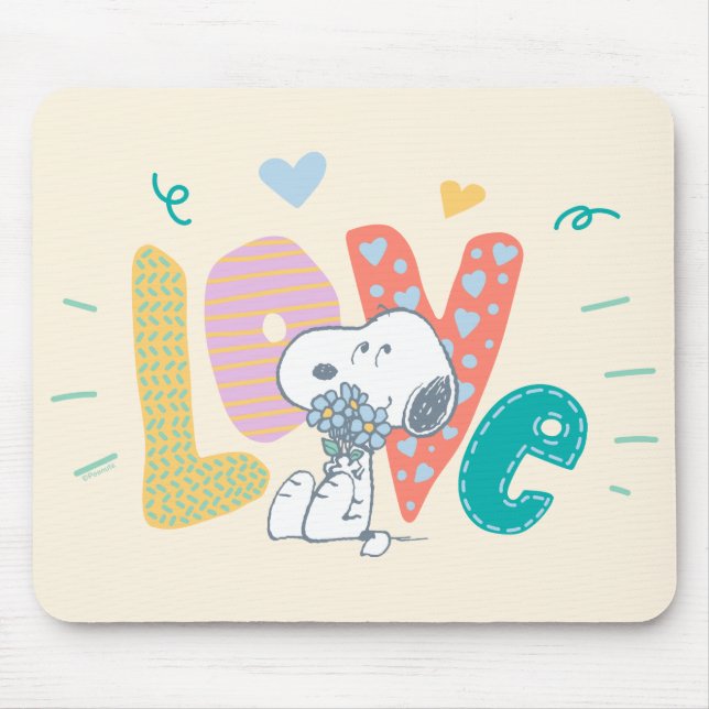 Jordnötter | Snoopy Flower Kärlek Musmatta (Framsidan)