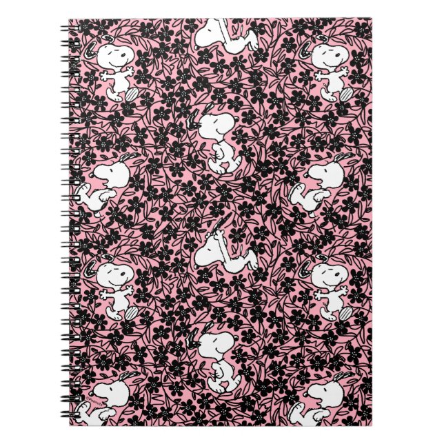 Jordnötter | Snoopy Flower Vine Mönster Anteckningsbok (Framsidan)