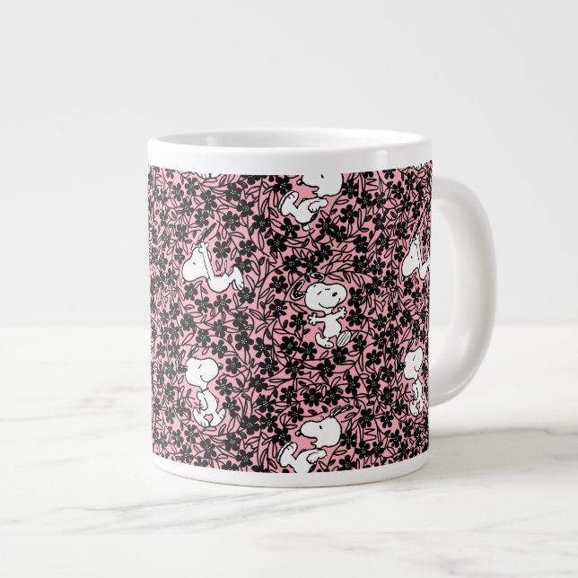 Jordnötter | Snoopy Flower Vine Mönster Jumbo Mugg (Framsida höger)