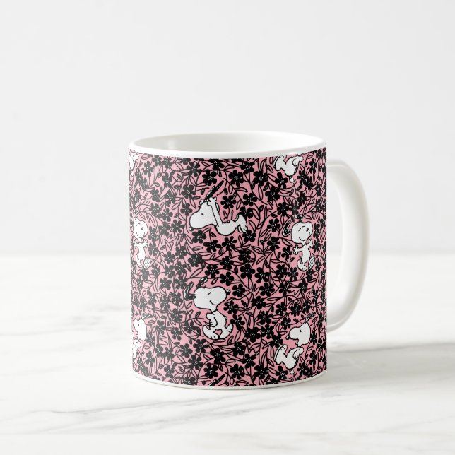 Jordnötter | Snoopy Flower Vine Mönster Kaffemugg (Framsida höger)