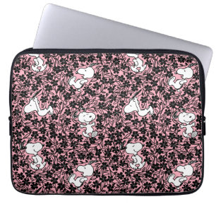 Jordnötter   Snoopy Flower Vine Mönster Laptop Fodral