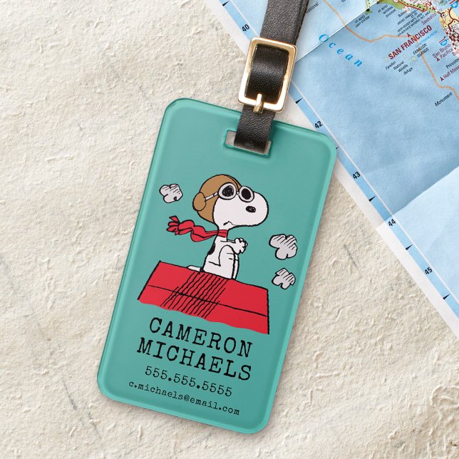 Jordnötter | Snoopy flygande Ace Bagagebricka (Skapare uppladdad)