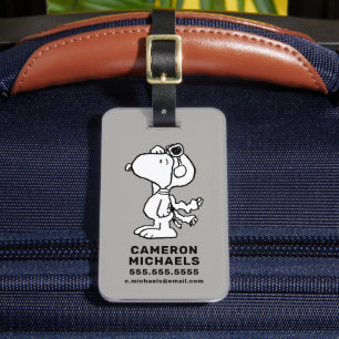 Jordnötter Snoopy Flygande Ace BW Bagagebricka