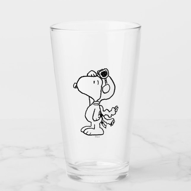 Jordnötter | Snoopy Flygande Ace BW Glaskopp (Framsida)