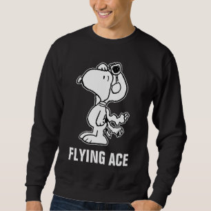 Jordnötter   Snoopy Flygande Ace BW Lång Ärmad Tröja