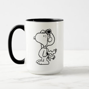 Jordnötter Snoopy Flygande Ace BW Mugg