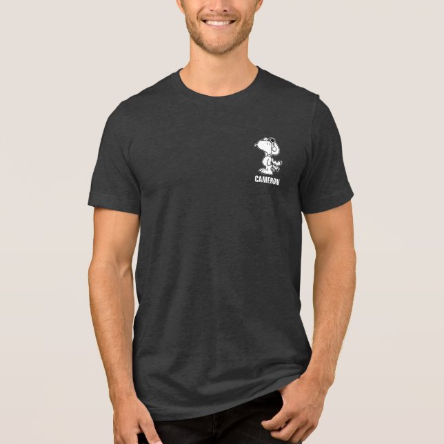 Jordnötter | Snoopy Flygande Ace BW T Shirt (Framsida)