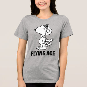 Jordnötter Snoopy Flygande Ace BW T Shirt