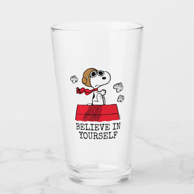 Jordnötter | Snoopy flygande Ace Glaskopp (Framsida)