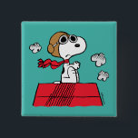 Jordnötter | Snoopy flygande Ace Knapp<br><div class="desc">Den här söta jordnötsdesignen har Snoopy som det Världskrig jag flyger på för att ta på mig Red Baron of Tyskland.</div>