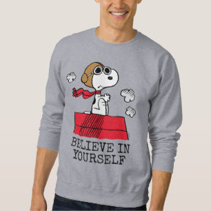 Jordnötter Snoopy flygande Ace Lång Ärmad Tröja