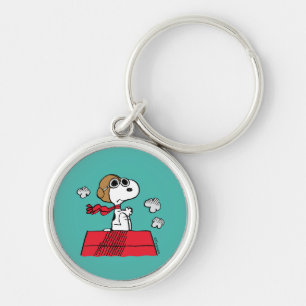 Jordnötter Snoopy flygande Ace Rund Silverfärgad Nyckelring