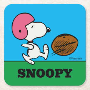 Jordnötter Snoopy Football Kicker Underlägg Papper Kvadrat