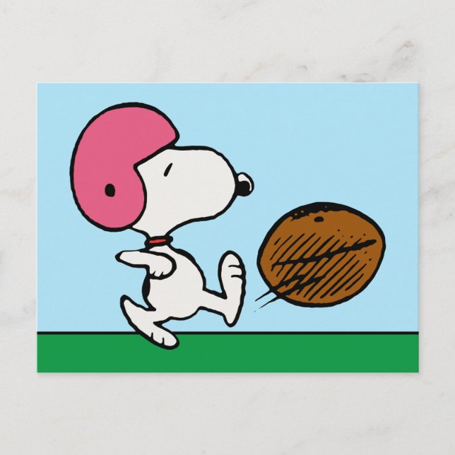Jordnötter | Snoopy Football Kicker Vykort (Framsida)