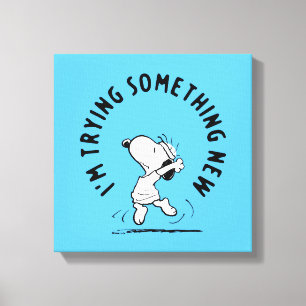 Jordnötter Snoopy försöker med något nytt Canvastryck