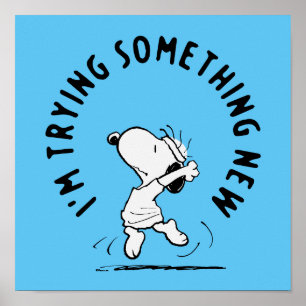 Jordnötter Snoopy försöker med något nytt Poster
