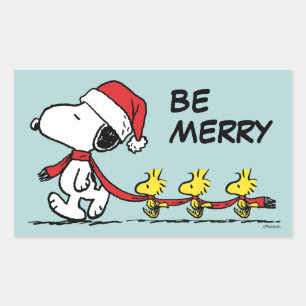 Jordnötter Snoopy & Friends Winter Scarf Rektangulärt Klistermärke