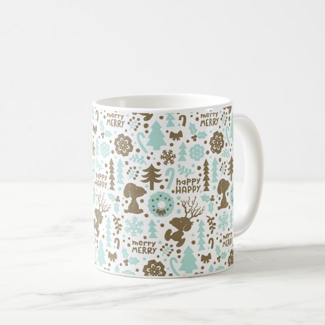 Jordnötter | Snoopy Frosty Mönster Kaffemugg (Framsida höger)