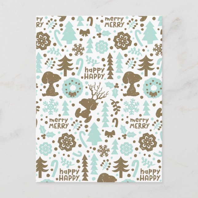 Jordnötter | Snoopy Frosty Mönster Vykort (Framsida)