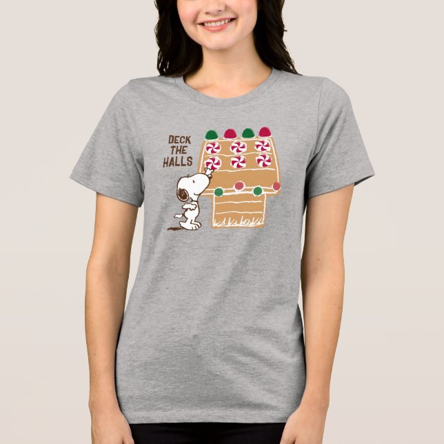 Jordnötter | Snoopy Gingerbröd House T Shirt (Framsida)