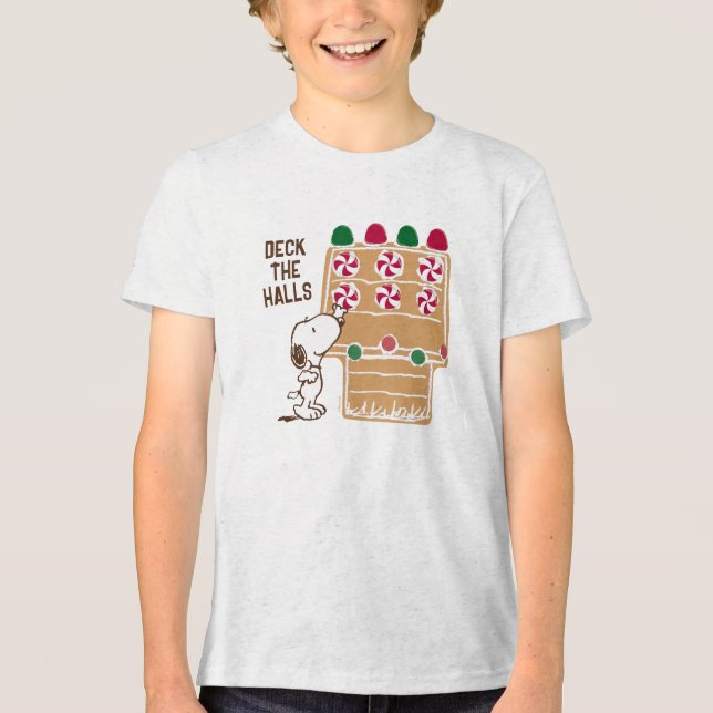 Jordnötter | Snoopy Gingerbröd House T Shirt (Framsida)