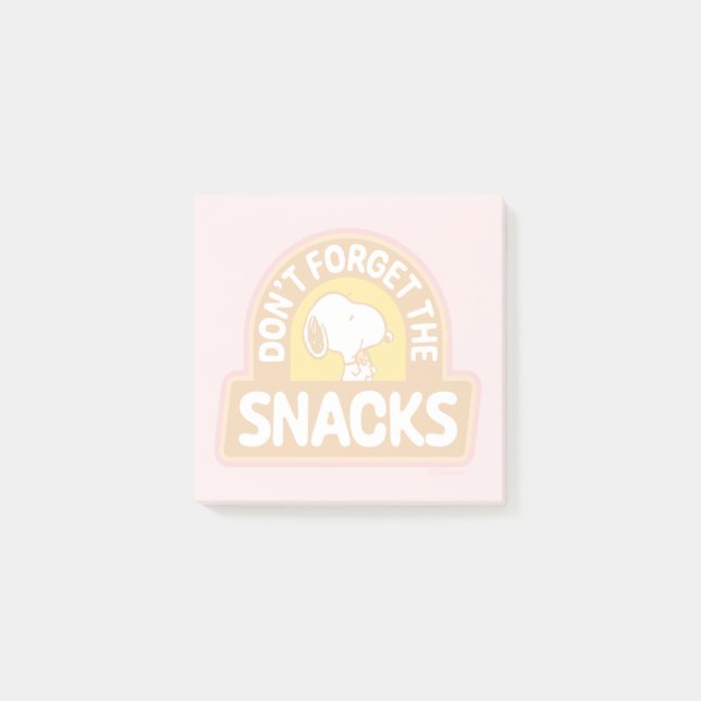 Jordnötter | Snoopy Glöm inte Snacks Post-it Block (Framsida)