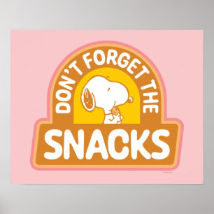Jordnötter   Snoopy Glöm inte Snacks Poster