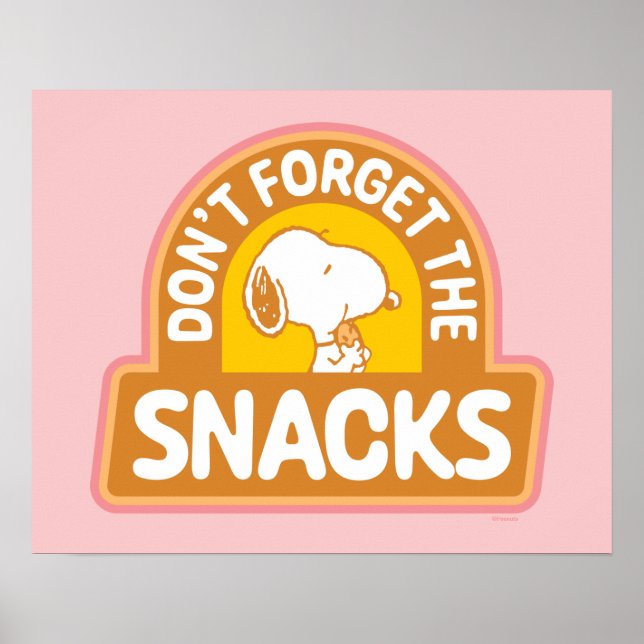 Jordnötter | Snoopy Glöm inte Snacks Poster (Framsidan)