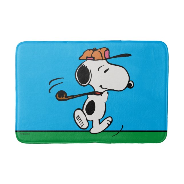 Jordnötter | Snoopy Golf Swing Badrumsmatta (Framsidan)
