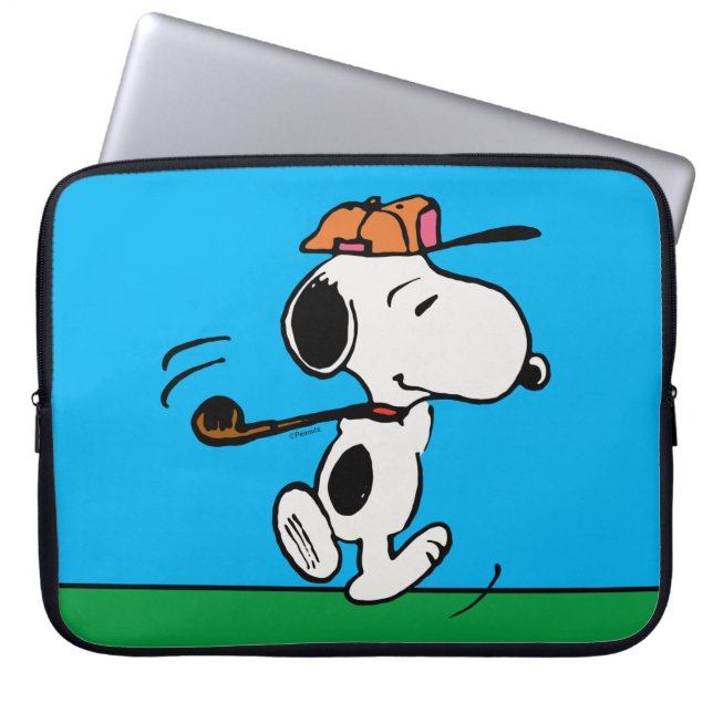 Jordnötter | Snoopy Golf Swing Laptop Fodral (Framsidan)