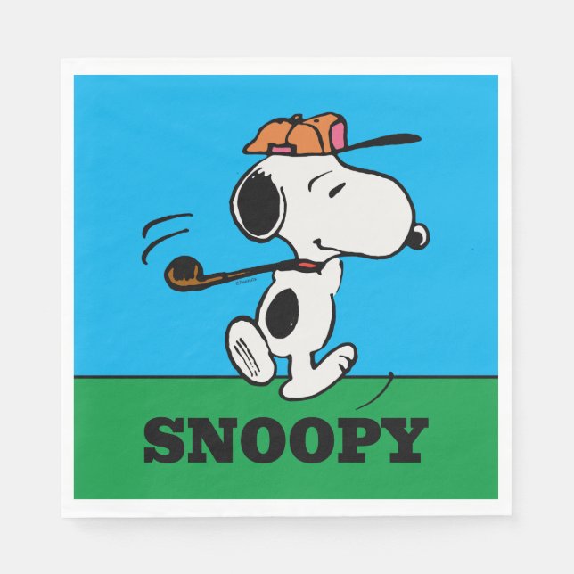 Jordnötter | Snoopy Golf Swing Pappersservett (Framsidan)