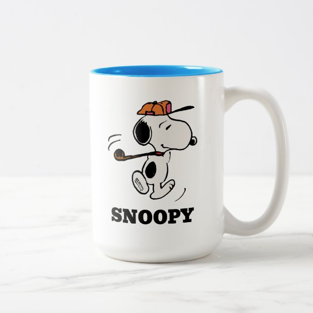 Jordnötter | Snoopy Golf Swing Två-Tonad Mugg (Höger)