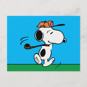 Jordnötter Snoopy Golf Swing Vykort