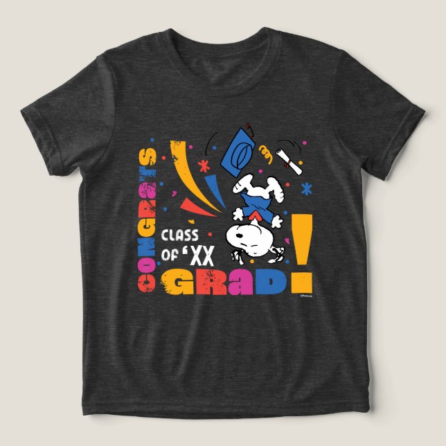 Jordnötter Snoopy Grattis Examen Utexaminerad Konf T Shirt (Design Framsida)