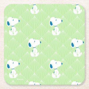 Jordnötter Snoopy Grönt Deco Dreams Mönster Underlägg Papper Kvadrat