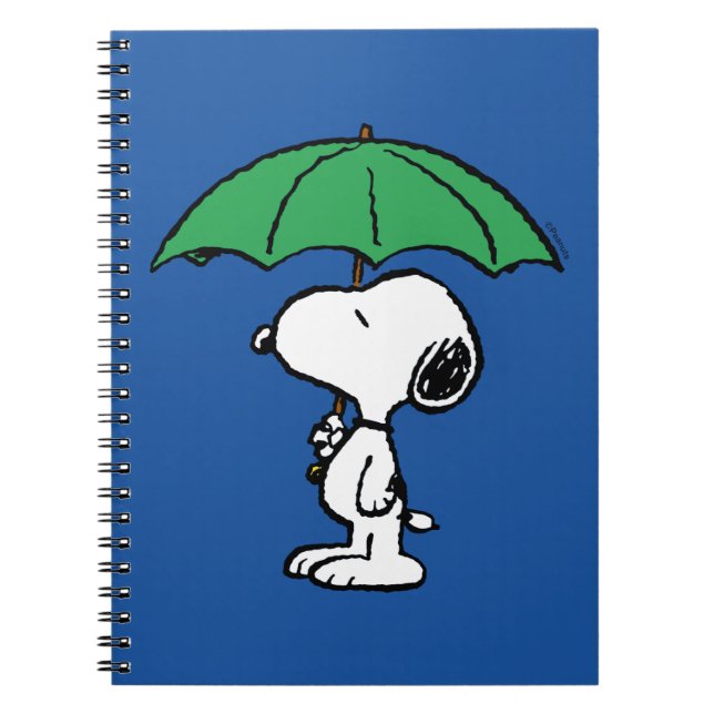 Jordnötter | Snoopy Grönt Umbrella Anteckningsbok (Framsidan)
