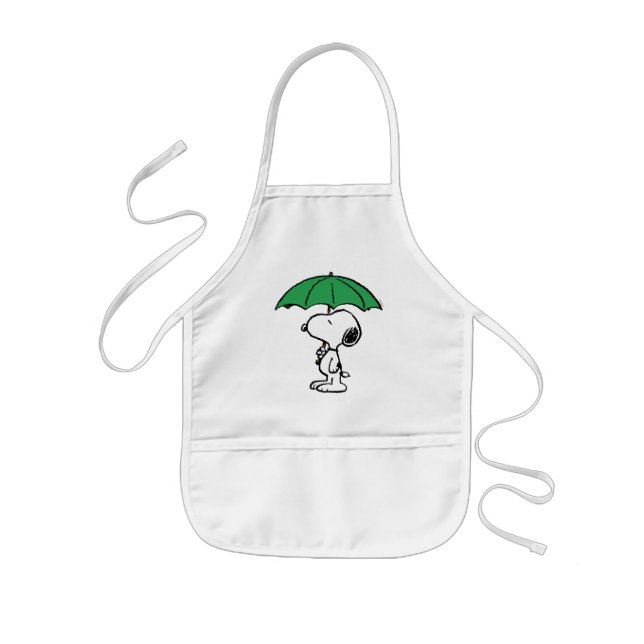 Jordnötter | Snoopy Grönt Umbrella Barnförkläde (Framsidan)